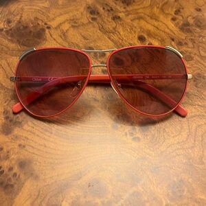 Chloe Womens pink/red aviator sunglasses